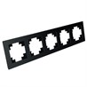 Рамка 5-местная, стекло, STEKKER, GFR00-7005-05М,серия Катрин, черный матовый - фото 98917