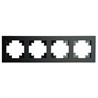 Рамка 4-местная, стекло, STEKKER GFR00-7004-05М, серия Катрин, черный матовый - фото 98922