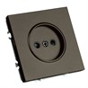 Розетка 1-местная с защитной шторкой (механизм), STEKKER,  б/з, 250В, 16А, серия Эмили, RST16-5109-09, антрацит, soft touch - фото 98994