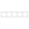 Рамка 5-местная, стекло, STEKKER, GFR00-7005-01, серия Катрин, белый - фото 99209