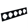 Рамка 5-местная, стекло, STEKKER, GFR00-7005-05,серия Катрин, черный - фото 99255