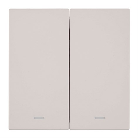 Выключатель 2-клавишный c индикатором (механизм), STEKKER, 250В, 10А, серия Мия, RSW10-3102-10, пудровый жемчуг - фото 102860