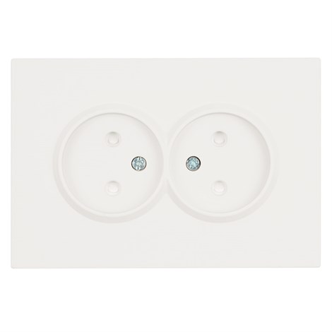 Розетка 2-местная с з/ш, б/з, СЗК, STEKKER, 250В, 16А, серия Эмили, RST16-5116-01ZK, белый фарфор, soft touch - фото 103606
