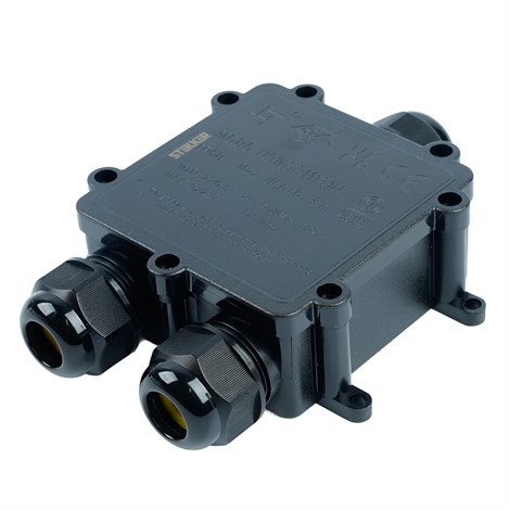 Распределительная коробка STEKKER LD551, количество вводов: 3, поликарбонат, нейлон, цвет черный, размер 130,1*80,5*35,3мм. - фото 103728