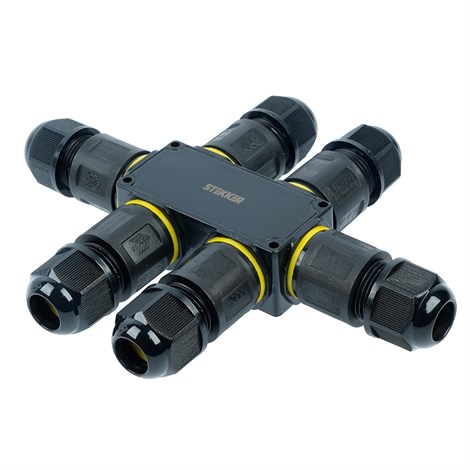 Соединитель-коннектор для проводов S 3-контактный LD559 STEKKER, водонепрониц. пружинный контакт - фото 103737