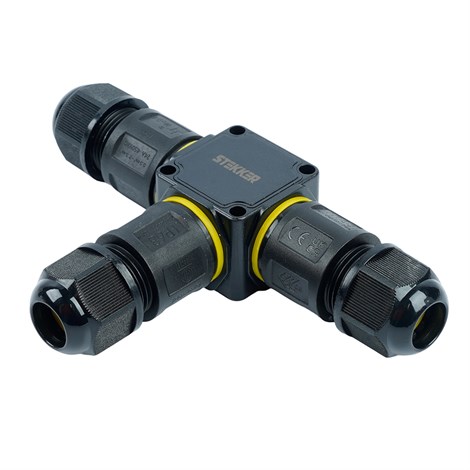 Соединитель-коннектор для проводов T 3-контактный LD556 STEKKER, водонепрониц. пружинный контакт - фото 103754