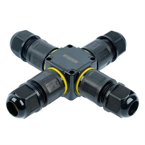 Соединитель-коннектор для проводов X 3-контактный LD557 STEKKER, водонепрониц. пружинный контакт - фото 103761