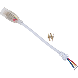 Ecola LED strip 220V connector кабель RGB 150мм с муфтой и разъемом IP68 для ленты RGB 14x7 - фото 23329