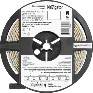 Светодиодная лента Navigator 71 697 NLS-5730CW60-30-IP20-12V R5 - фото 23865