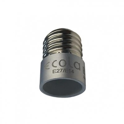 Ecola base Переходник с цоколя E27 на E14 Серебряный - фото 24502