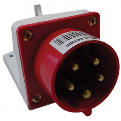 Вилка силовая стационарная IP44 16А 3P PE N 380В TDM ELECTRIC - фото 30600