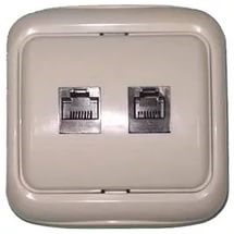 Комбинированная розетка накладная тел. комп. RJ-11 RJ-45 (большая) REXANT - фото 33408