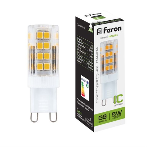 Лампа светодиодная Feron LB-432 G9 5W 175-265V 4000K - фото 51888