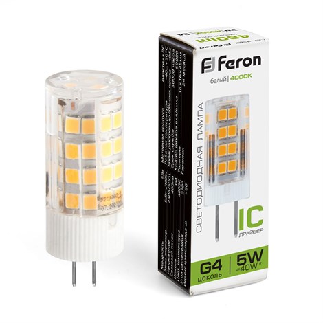 Лампа светодиодная Feron LB-432 G4 5W 175-265V 4000K - фото 53481