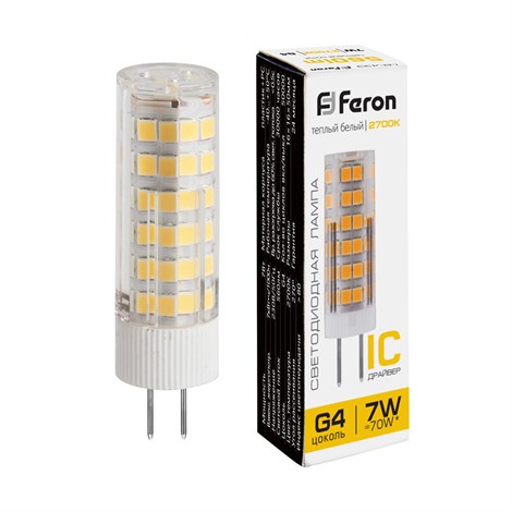 Лампа светодиодная Feron LB-433 G4 7W 175-265V 2700K - фото 53489