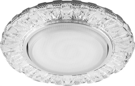 Светильник встраиваемый с белой LED подсветкой Feron CD4023 потолочный GX53 без лампы прозрачный - фото 56764