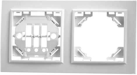 Рамка 2-местная горизонтальная STEKKER, PFR00-9002-01, серия Эрна, белый - фото 58503