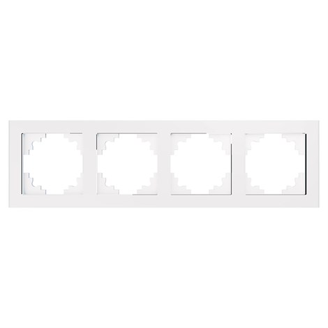 Рамка 4-местная, стекло, STEKKER, GFR00-7004-01, серия Катрин, белый - фото 59864