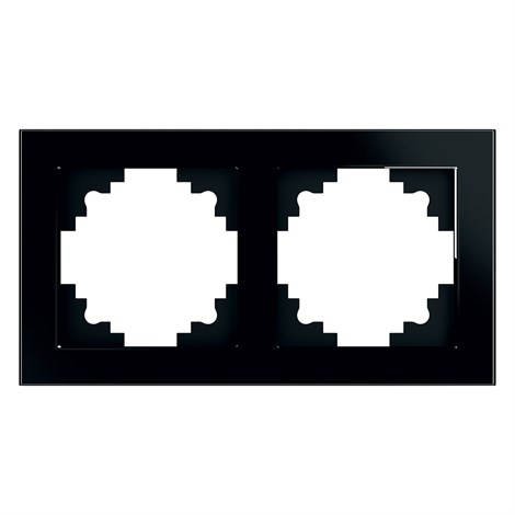 Рамка 2-местная, стекло, STEKKER GFR00-7002-05, серия Катрин, черный - фото 62922