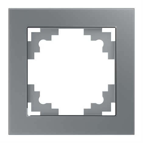 Рамка 1-местная, стекло, STEKKER, GFR00-7001-03, серия Катрин, серебро - фото 62970