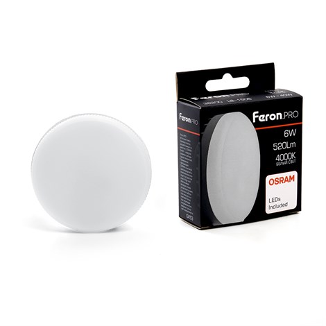 Лампа светодиодная Feron LB-1506 GX53 6W 175-265V 4000K - фото 64330