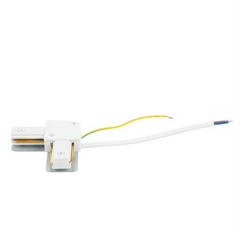 Коннектор угловой однофазный для шинопровода с проводом, белый, LD1021C - фото 91121