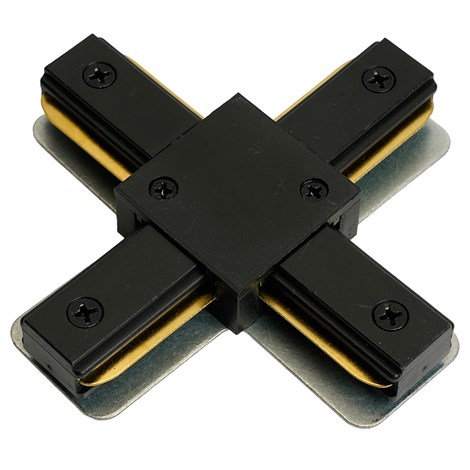 Коннектор Х-образный однофазный  для шинопровода , черный, LD1018 - фото 92140