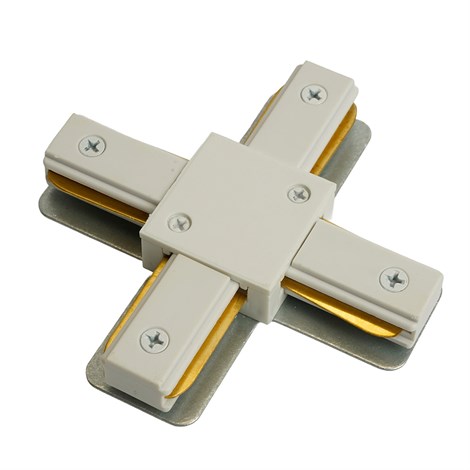 Коннектор Х-образный однофазный  для шинопровода , белый, LD1018 - фото 92160