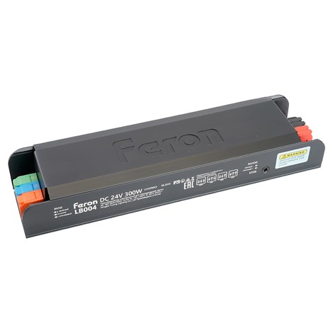 Трансформатор электронный для светодиодной ленты с плавным пуском и диммированием 300W 24V IP20, клипсы, LB004 - фото 97834