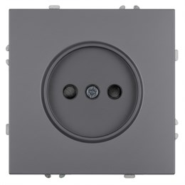 Розетка 1-местная с з/ш, б/з (механизм), СЗК, STEKKER, 250В, 16А, серия Эмили, RST16-5109-10ZK, платиново-серый, soft touch