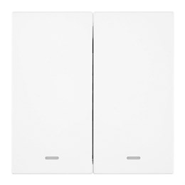 Выключатель 2-клавишный c индикатором (механизм), STEKKER, 250В, 10А, серия Мия, RSW10-3102-01, белая магнолия