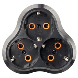 Разветвитель сетевой 3-местный с/з STEKKER ADP16-23-21, 250V, 16A, ABS пластик, черный