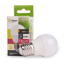 FL-LED GL45 7.5W E27 4200К 220V 700Лм 45*80мм FOTON_LIGHTING - лампа шарик