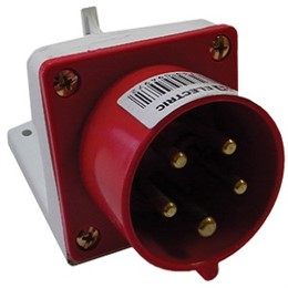 Вилка силовая стационарная IP44 32А 3P PE 380В TDM ELECTRIC