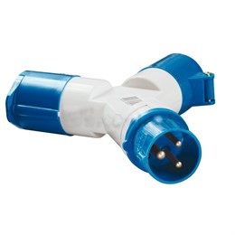 Адаптер трехлучевой TS1013 2Р РЕ 16А 250В IP44 ИЭК