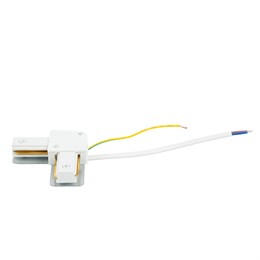 Коннектор угловой однофазный для шинопровода с проводом, белый, LD1021C