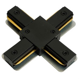 Коннектор Х-образный однофазный  для шинопровода , черный, LD1018