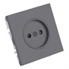 Розетка 1-местная с з/ш, б/з (механизм), СЗК, STEKKER, 250В, 16А, серия Эмили, RST16-5109-10ZK, платиново-серый, soft touch - фото 102308