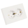 Розетка 2-местная с з/ш, с/з, СЗК, STEKKER, 250В, 16А, серия Эмили, RST16-5114-01ZK, белый фарфор, soft touch - фото 103611