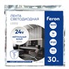 Светодиодная LED лента Feron LS502, 180SMD(2835)/м 16Вт/м 24V 30000*10*1.22мм 4000К 30м IP20 - фото 103814