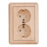 Wessen 59 Сосна Розетка 2-я с/з с защитными шторками в сборе с рамкой RS16-255-78 - фото 29183