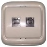 Комбинированная розетка накладная тел. комп. RJ-11 RJ-45 (большая) REXANT - фото 33408