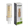 Лампа светодиодная Feron LB-433 G4 7W 175-265V 4000K - фото 53491