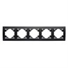 Рамка 5-местная горизонтальная STEKKER, PPFR00-9005-03, серия Эрна, черный - фото 63620
