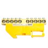 Шина "PE" STEKKER на изоляторе 8*12 на DIN-рейку 10 выводов, желтый, LD555-812-10 - фото 72703