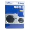 Звонок дверной беспроводной Feron E-382 Электрический 38 мелодий серебро, черный с питанием от батареек и от сети через USB - фото 73223