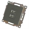 Розетка 2-местная USB (механизм), 250В, 2,1А, серия Катрин, графит, GLS10-7115-06 - фото 76911