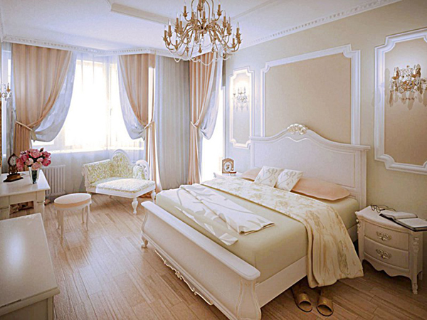 Освещение спальни в классическом стиле